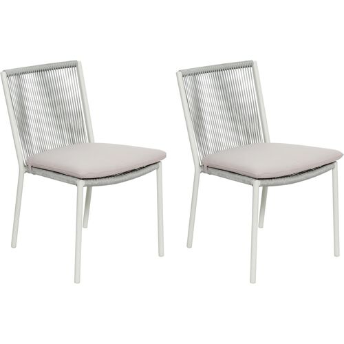 S/2 Darrin Outdoor Dining Chairs, Dove Gray/Taupe~P77650387