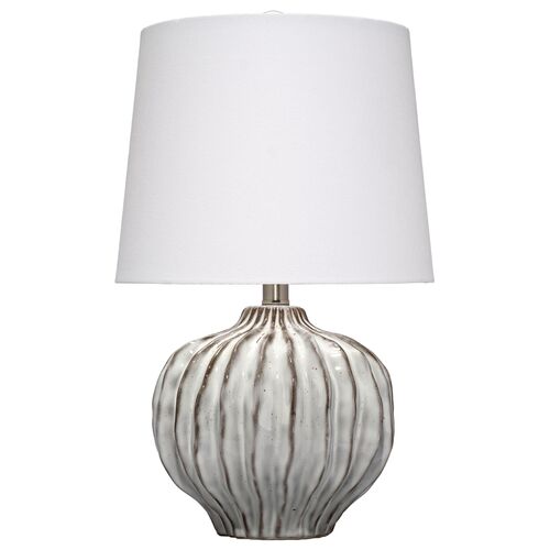 Reef Ceramic Table Lamp, Grey
