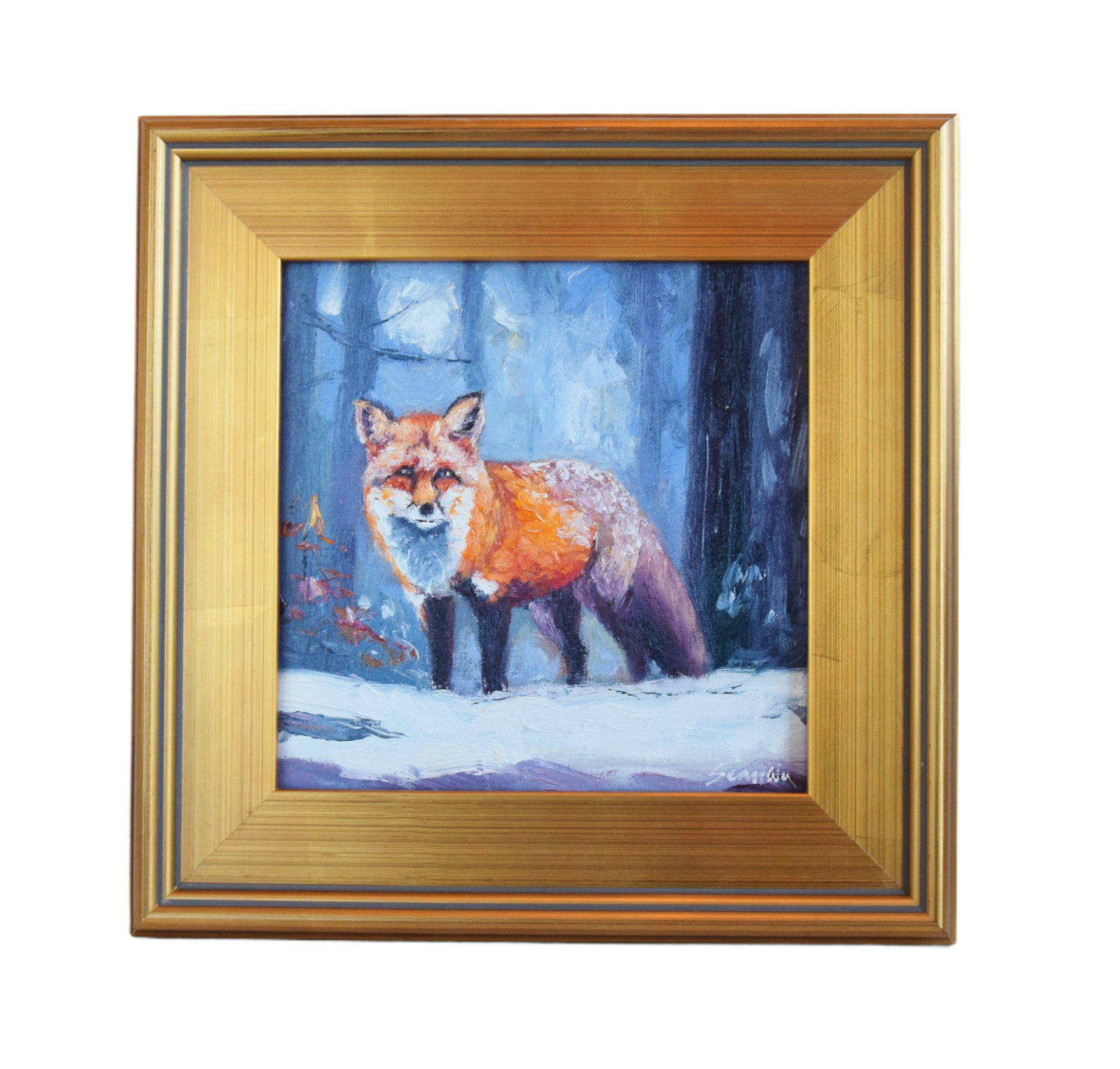 Sean Wu, Snowy Landscape Fox Painting~P77687359