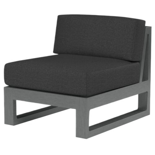 Laken Outdoor Aluminum Armless Club Chair