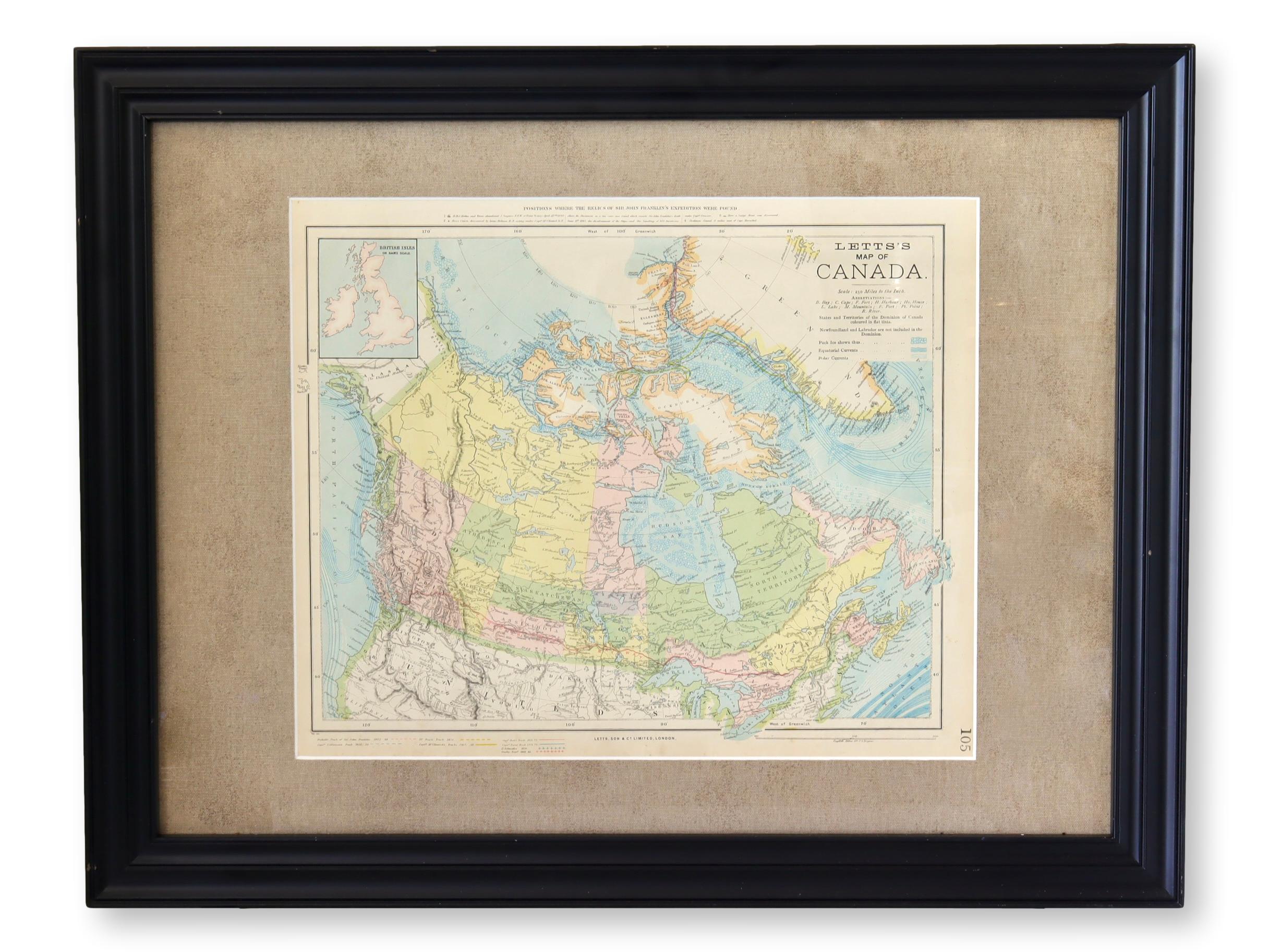 Antique Framed Map of Canada~P77680975
