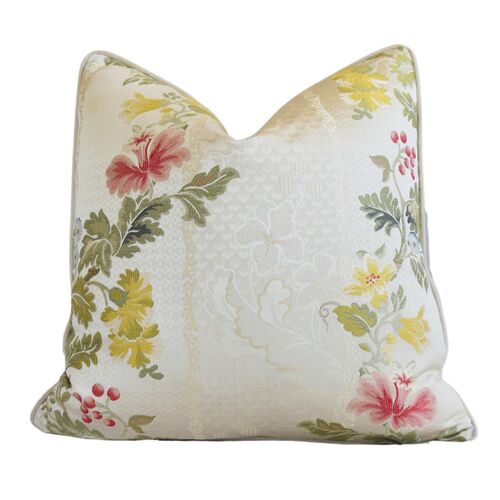 Old World Weavers Floral Silk Pillow~P77668565
