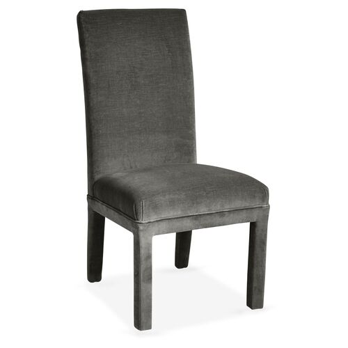 Monroe Side Chair, Charcoal Velvet~P77452162
