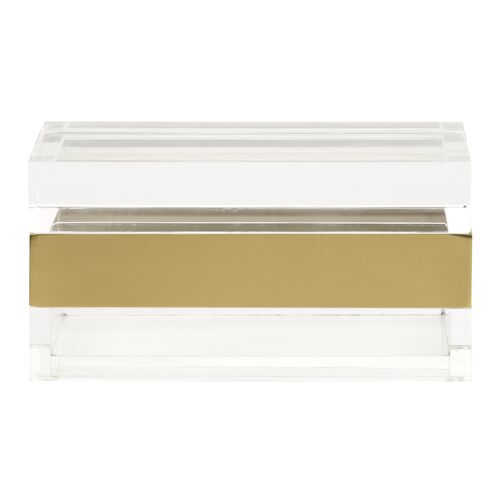 Acrylic Box, Clear/Gold Acrylic Box, Clear/Gold