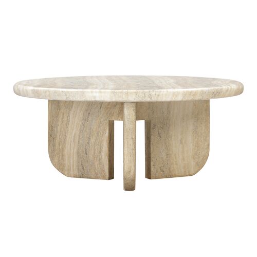 Ella Round Indoor/Outdoor Concrete Coffee Table, Natural