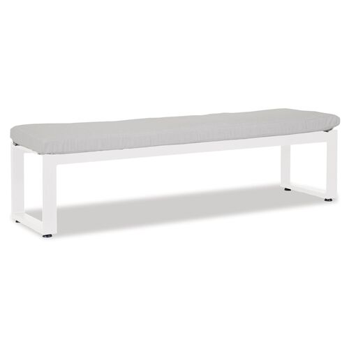 Harlyn Outdoor Dining Bench, Frost~P77567525