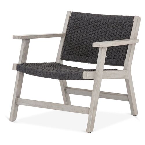 Asher Outdoor Rope Accent Chair, Gray/Oyster Teak~P77567071