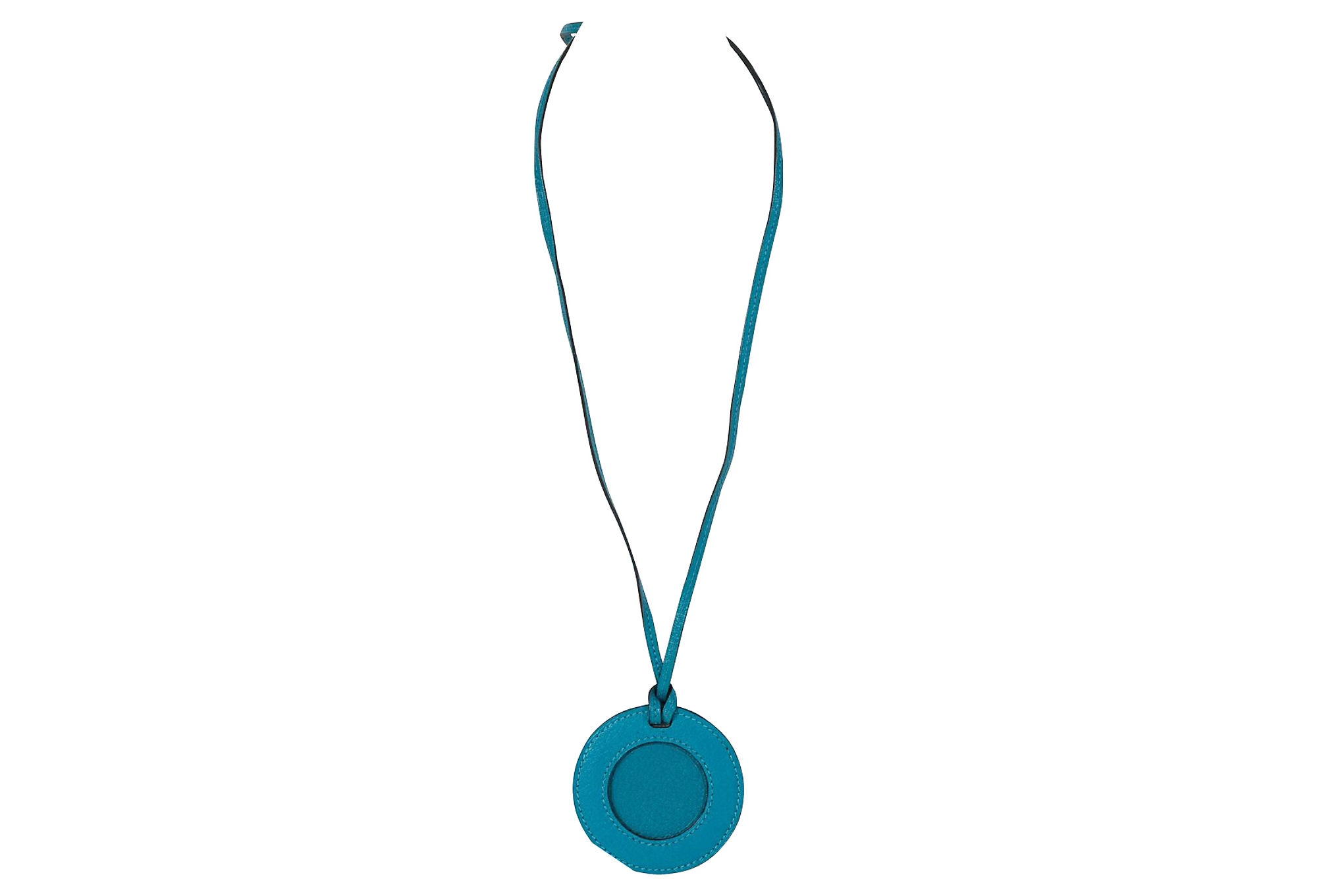 Hermès Turquoise Photo Leather Necklace~P77181887
