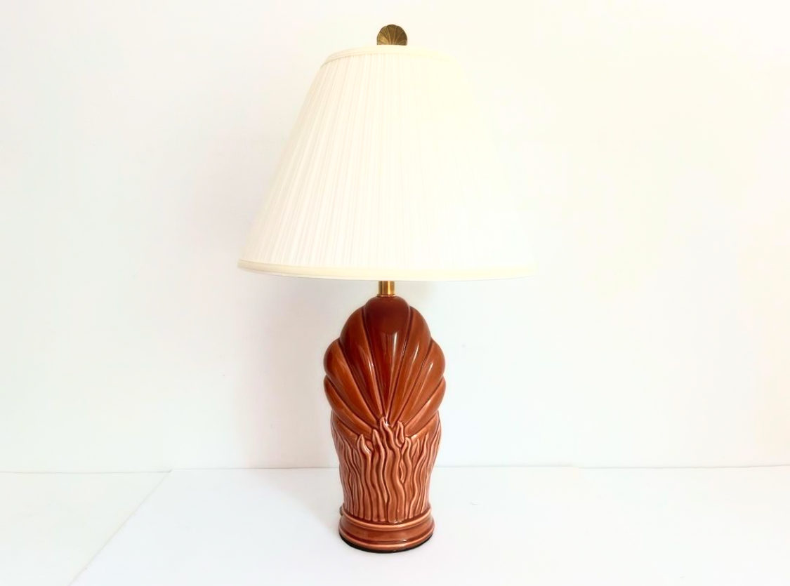 Mid Century Ceramic Coastal Lamp & Shade~P77706328