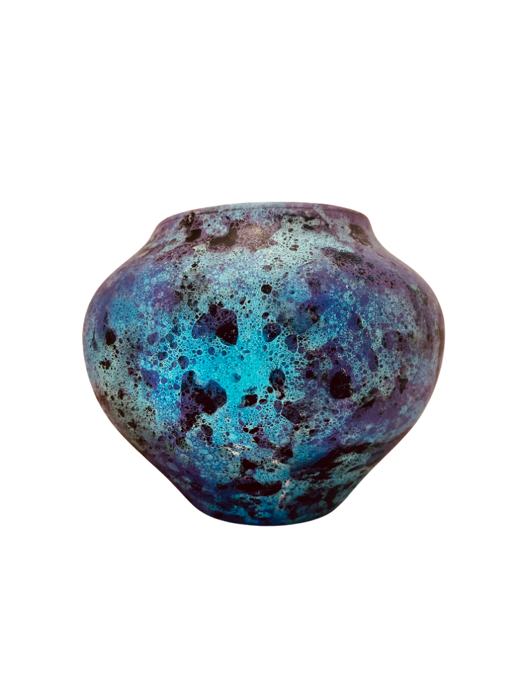 Purple & Turquoise "Marbleized" Vase~P77644298