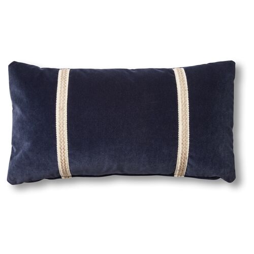 Mallory 12x23 Lumbar Pillow, Navy Velvet~P77430387