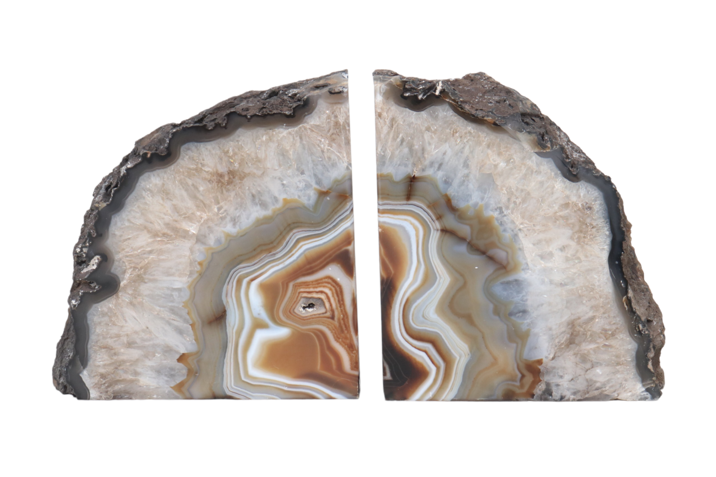 Polished Geode Bookends - a Pair~P77662172