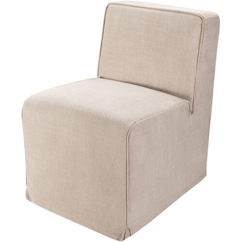 S/2 Orielle Linen Dining Chairs, Black