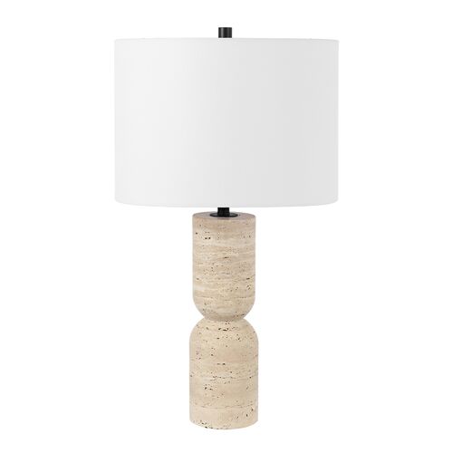 Alessandra 25.25" Travertine Table Lamp