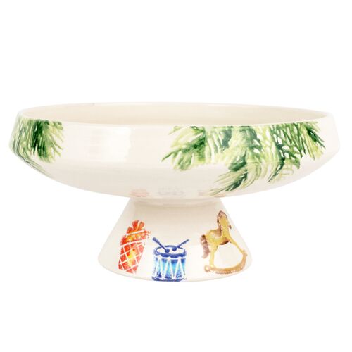Nutcrackers Pedestal Fruit Bowl, Green