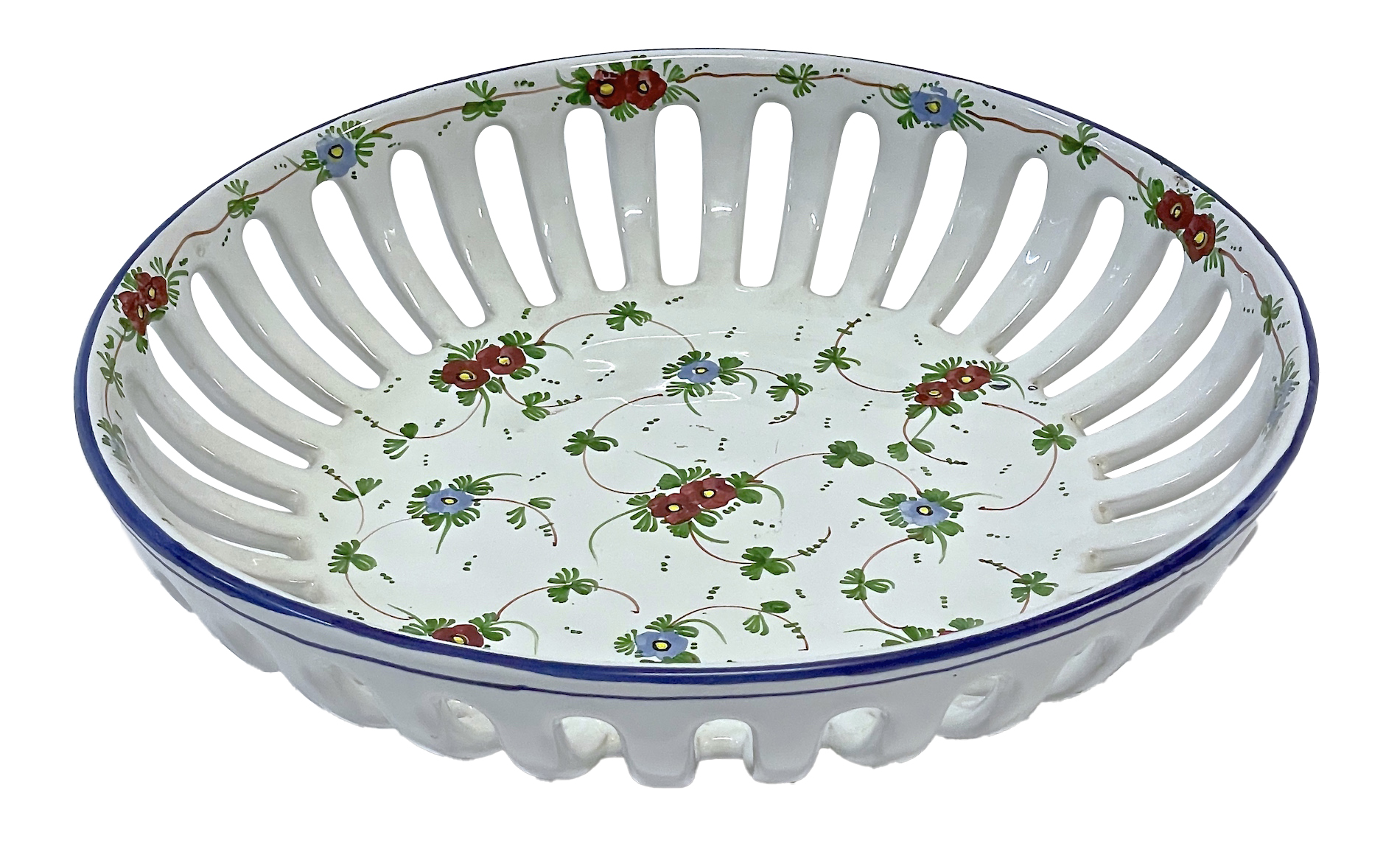 Italian Reticulated Floral Fruit Bowl~P77662436