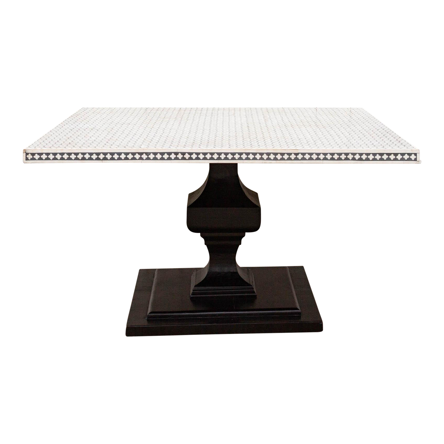 Black & White Inlay Square Dining Table~P77698718