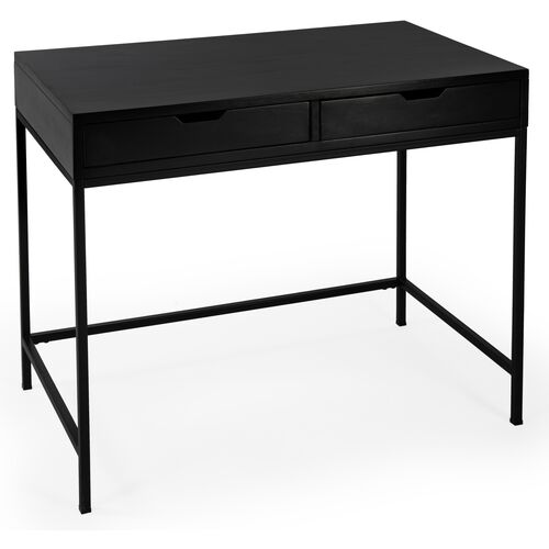 Jackson Two-Drawer Desk, Black~P77639266