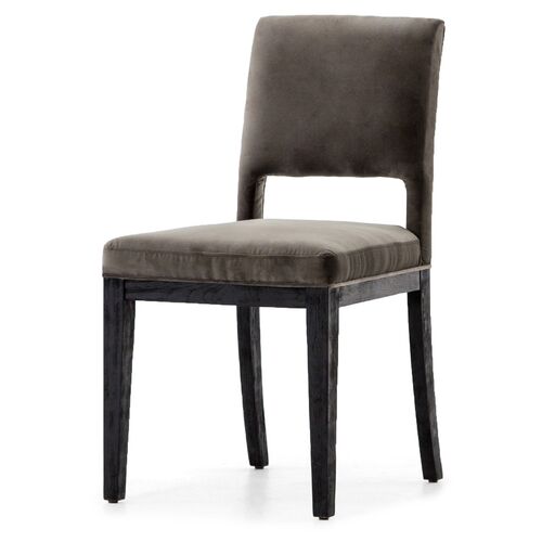 Alex Dining Chair, Washed Velvet Grey~P77600033
