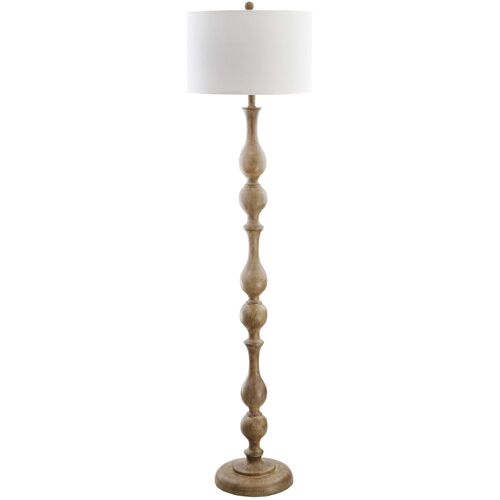 Glenn Carved Wood Floor Lamp, Brown~P66111832