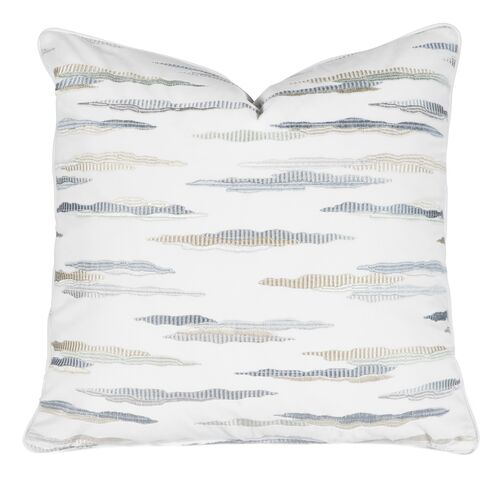 Cordelia Cloud Woven Pillow, White/Gray Cordelia Cloud Woven Pillow, White/Gray