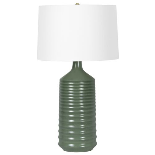 Temperance Ceramic Table Lamp, Olive