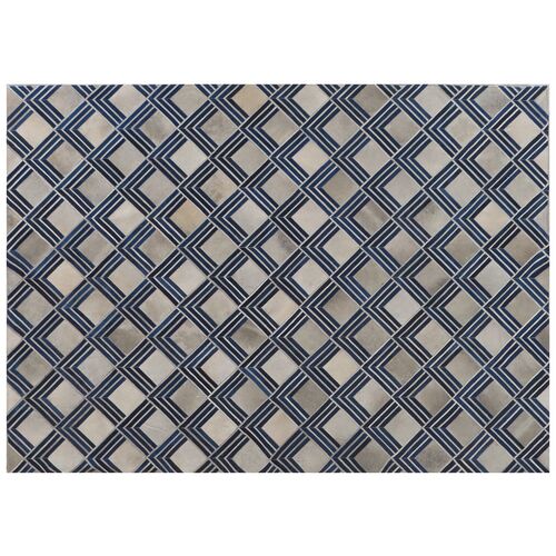 Eliot Hide Rug, Ivory/Navy~P77323428