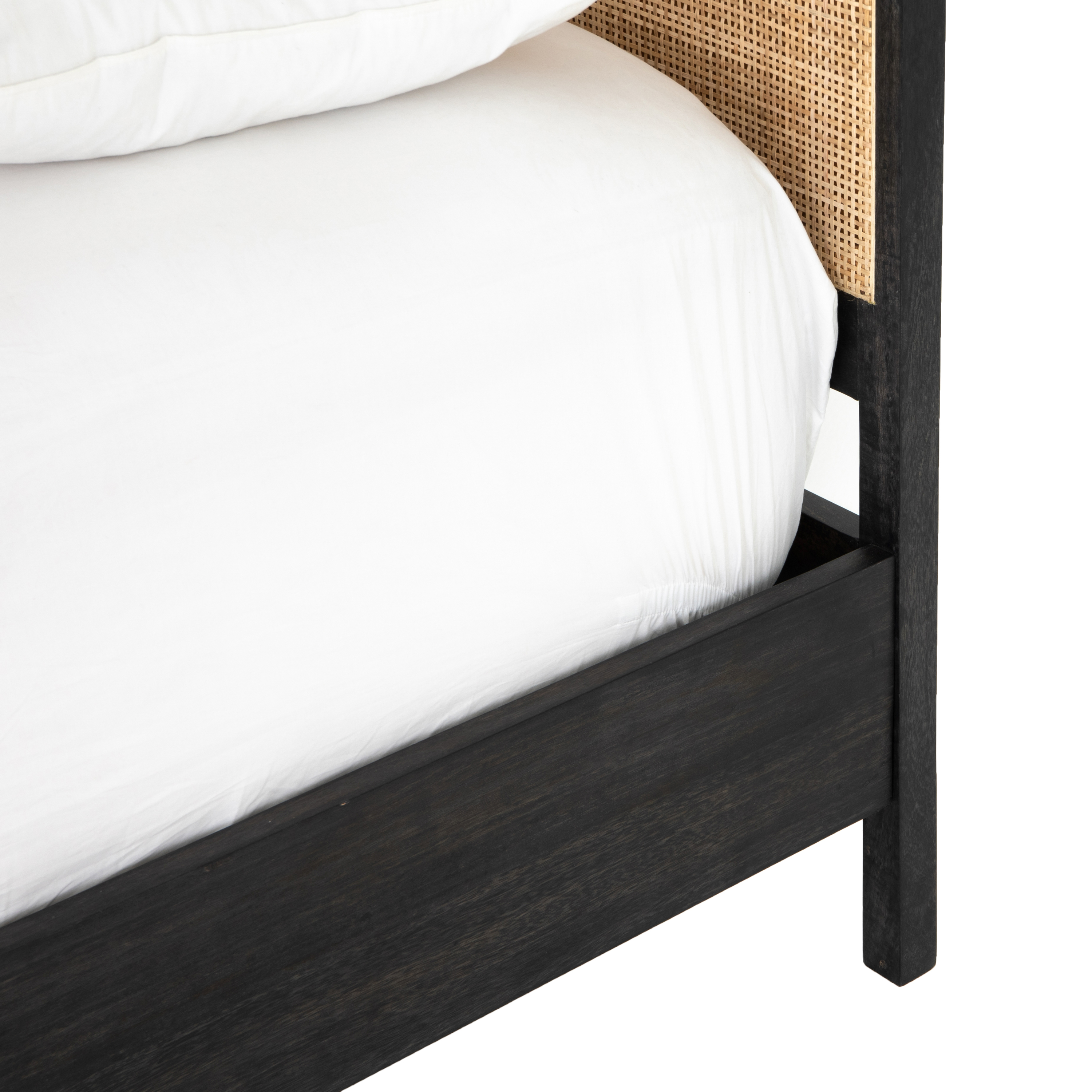 Haneul Cane Bed Joss & Main Color: Black, Size: Queen