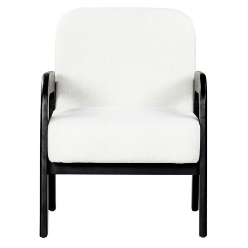 Nerissa Boucle Accent Chair, Ivory/Black