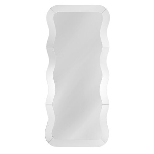 Bellamy Wavy Floor Mirror, Clear