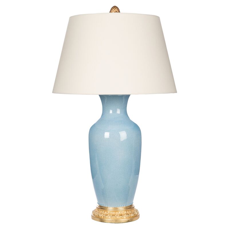 Aventine Table Lamp Light Blue Gold, Table Lamps Gold And Blue