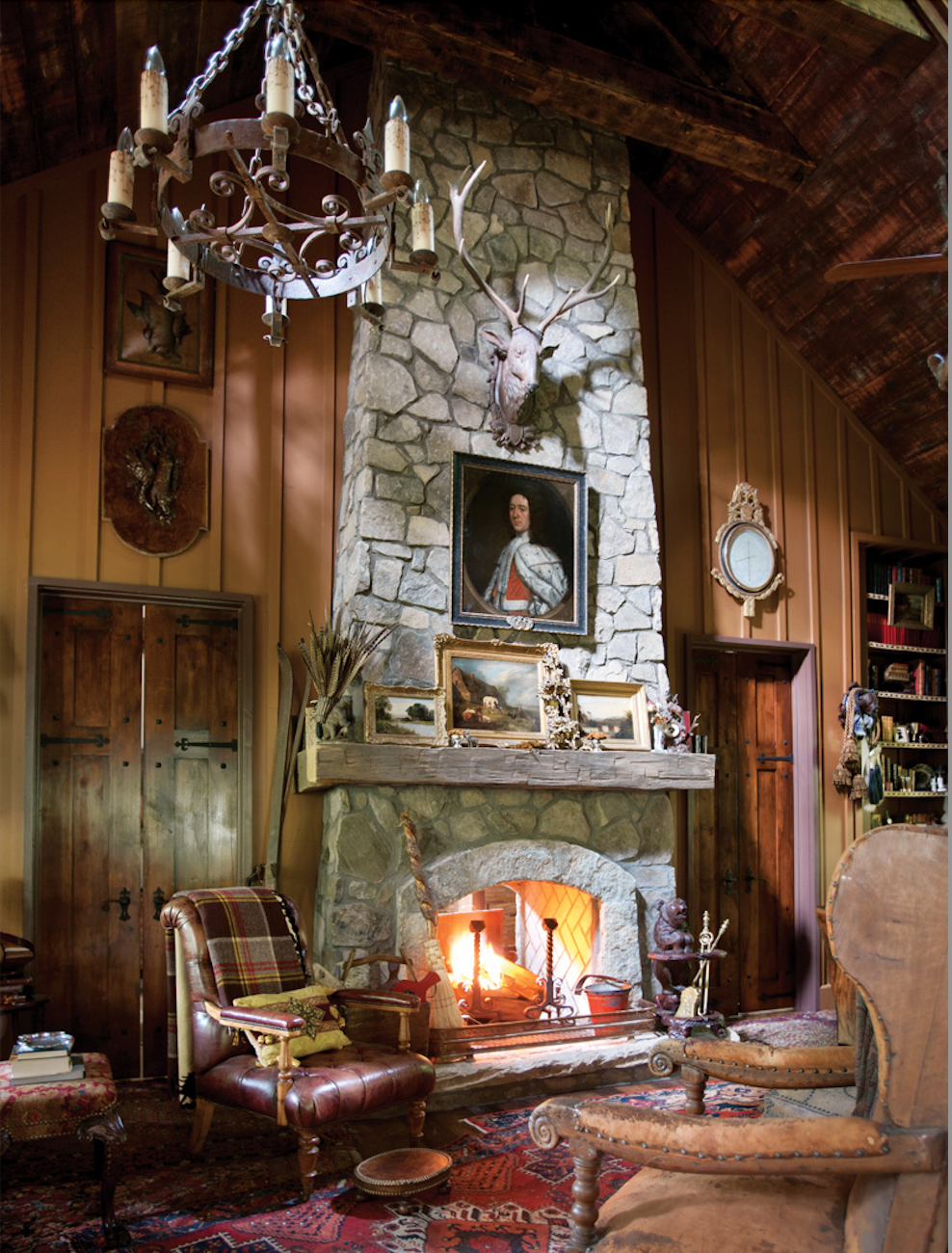 The fireplace in the main suite is also open to the bathroom on the opposite side.
