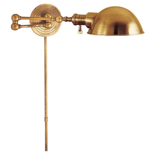 Boston Swing-Arm Sconce, Antique Brass~P77041661