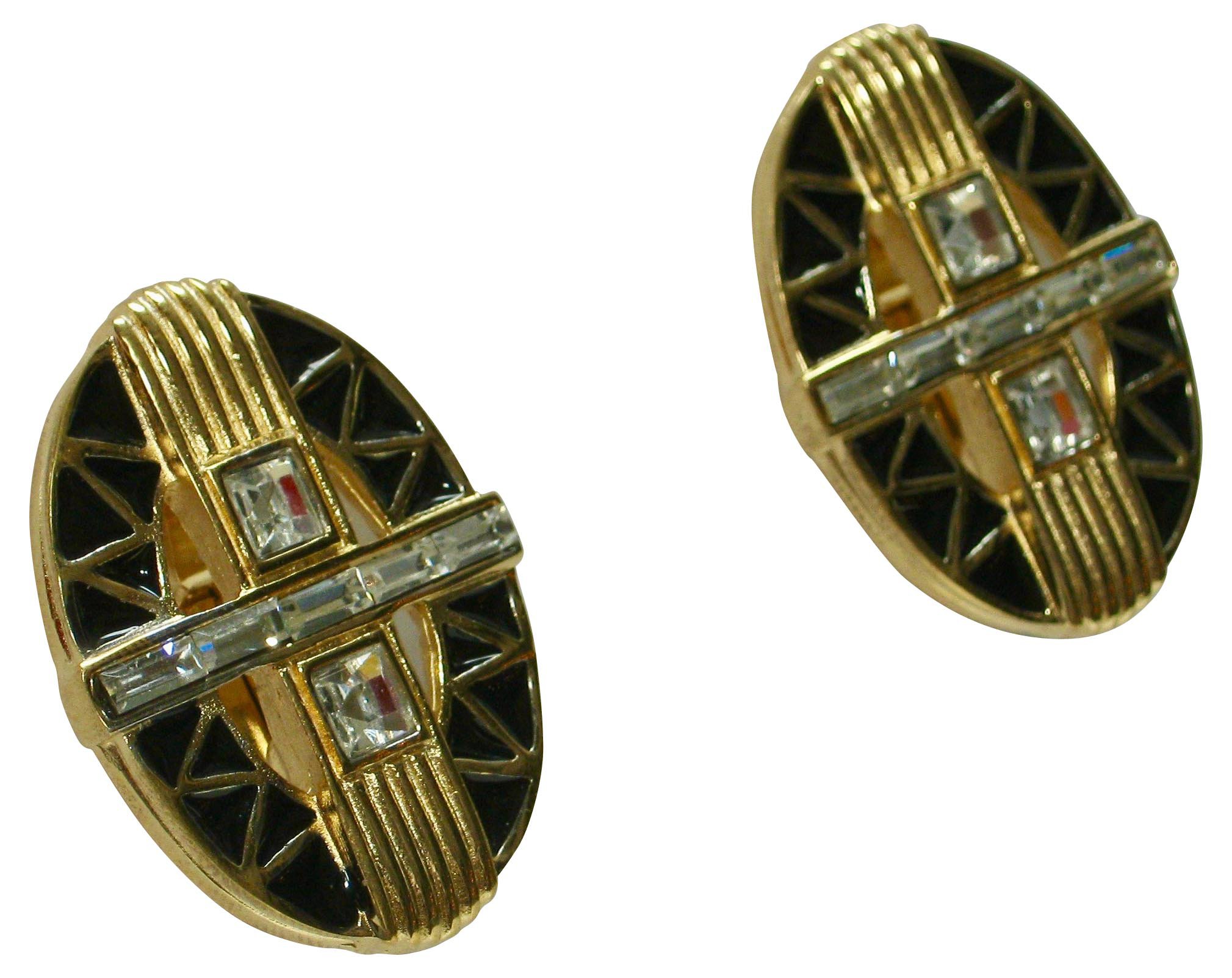 1980s Givenchy Deco-Style Earrings~P77453160