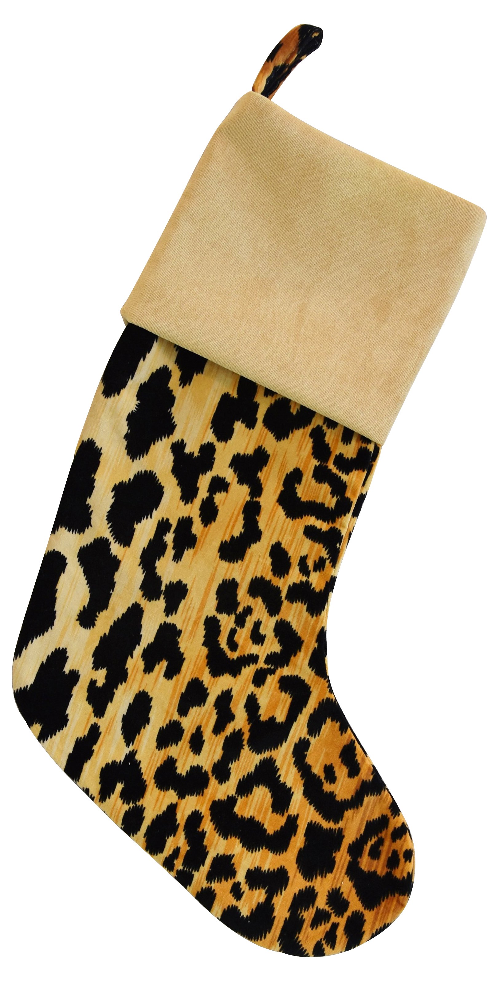 Leopard Spot Velvet Christmas Stocking~P77554114