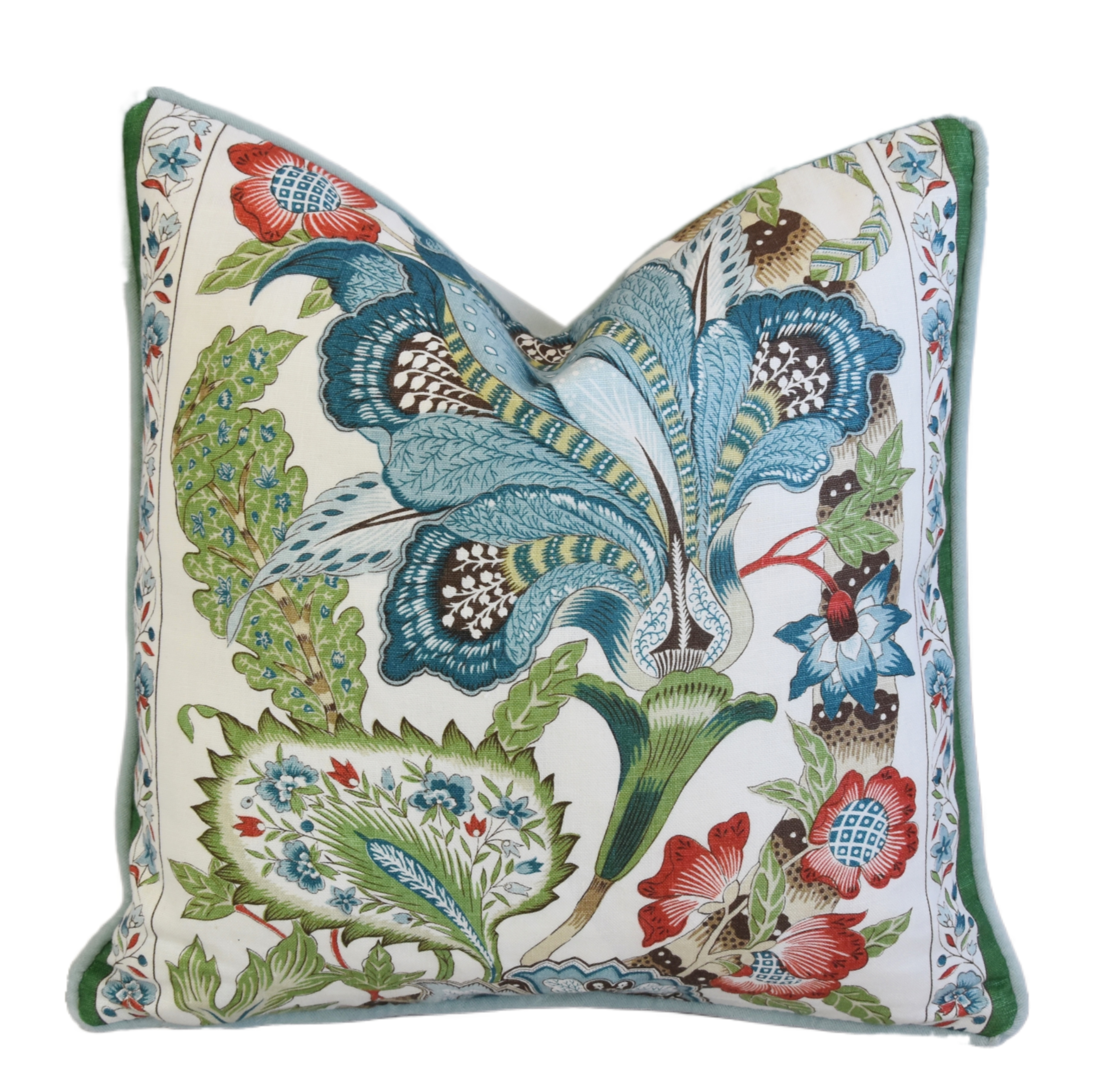 Schumacher Anjou Floral Stripe Pillow~P77677618