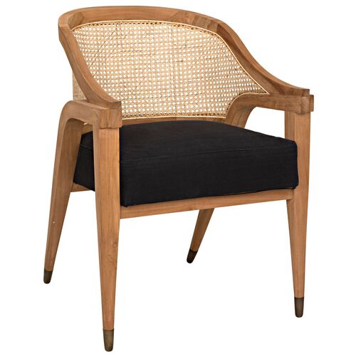 Chloe Cane Accent Chair, Natural/Black~P77394999