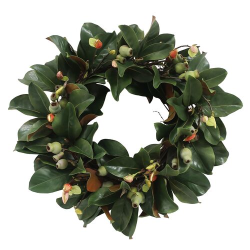 24" Magnolia Leaf Wreath