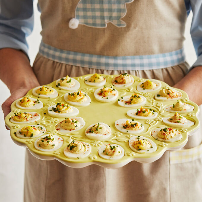 Feel free to add hot sauce or truffle oil to your deviled eggs—which are also a great way to use up any post-hunt Easter eggs.
