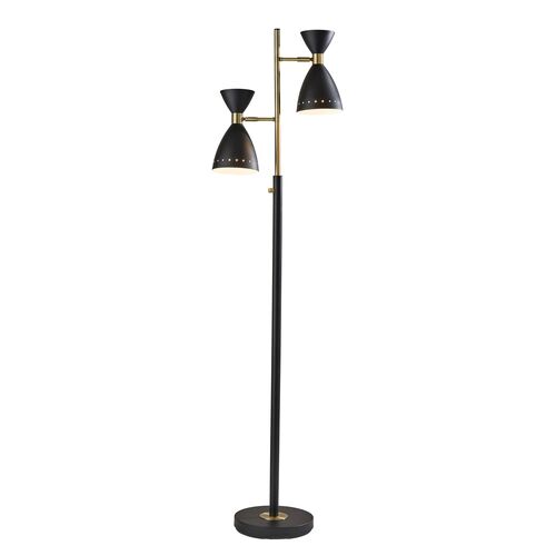 Jax Floor Lamp, Black/Brass~P69529225