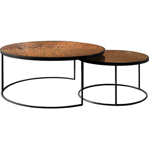 Bronze Copper Nesting Coffee Table, Black~P77647194