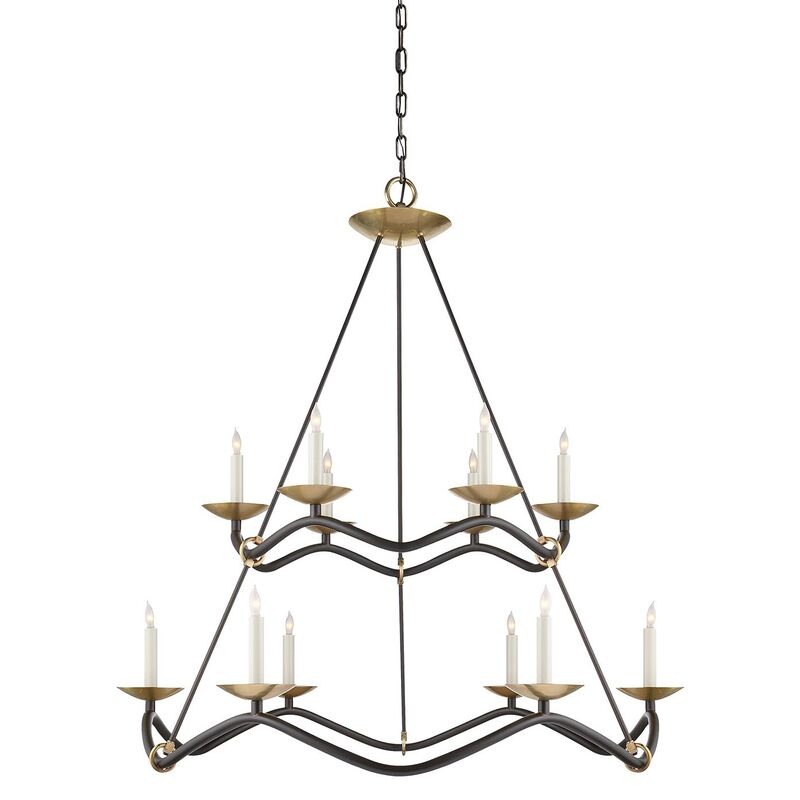 Choros Two Tier Chandelier, Aged Iron
