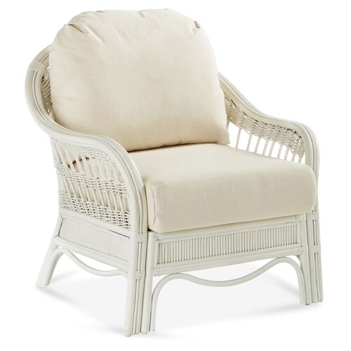 Bermuda Rattan Chair, White~P77471979