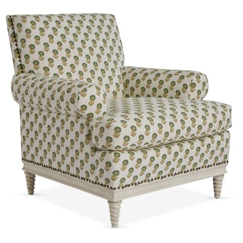 Paris Club Chair, Spring Green/Ivory~P77516883