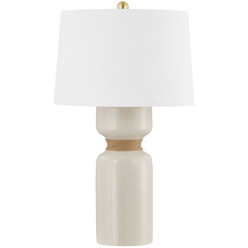Mindy Column Table Lamp, Ivory Crackle