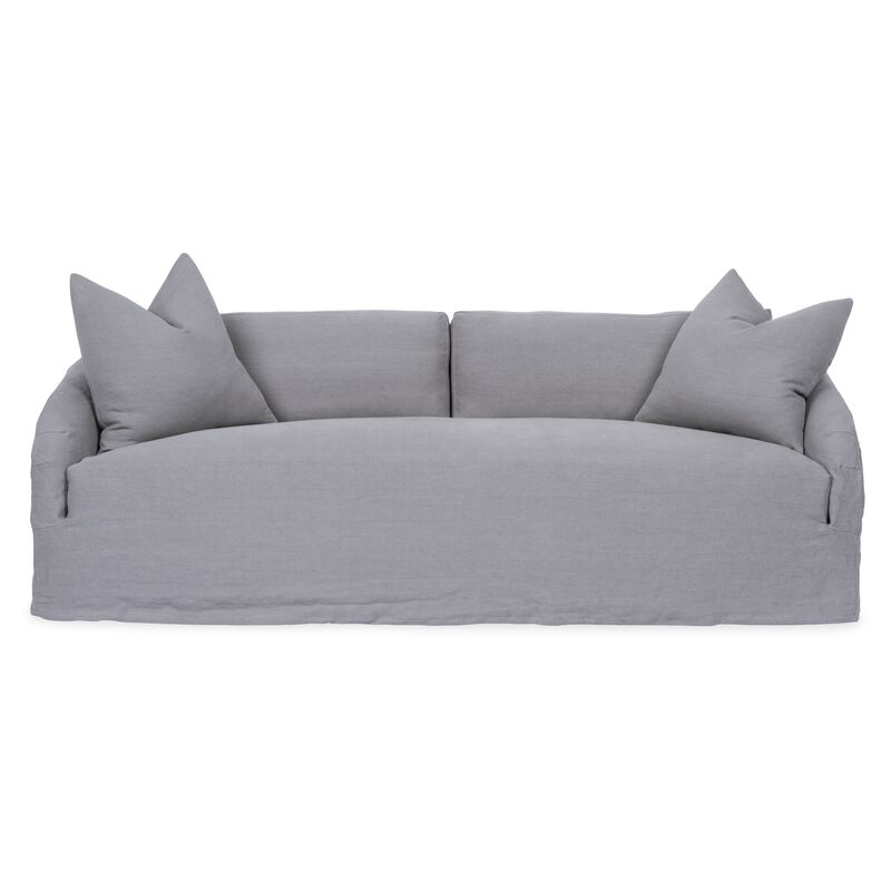 Reilly Slipcover Sofa, Light Gray Linen