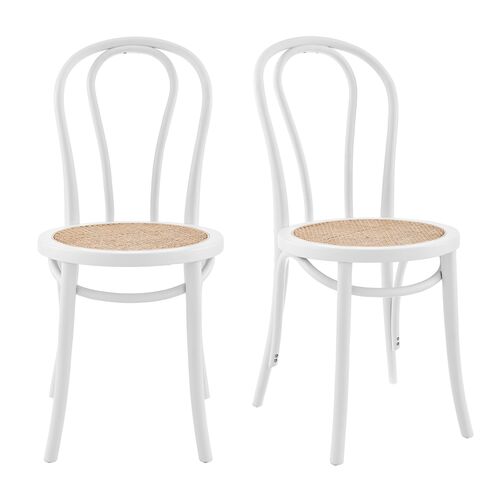 S/2 Nico Side Chairs, Matte White~P77629301