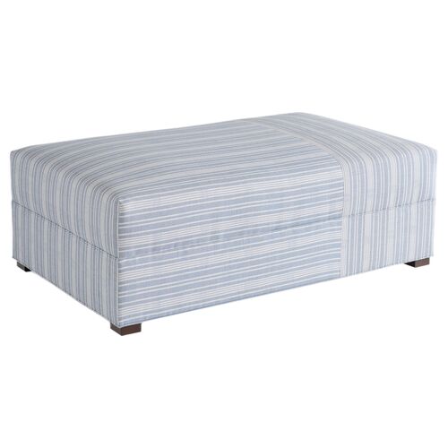 Santer Rectangular Cocktail Ottoman, Marine Stripe Sunbrella Santer Rectangular Cocktail Ottoman, Marine Stripe Sunbrella