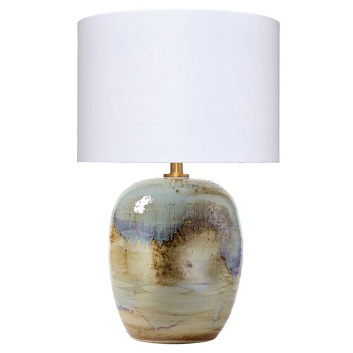 Salvador Ceramic Table Lamp, Blue/Natural