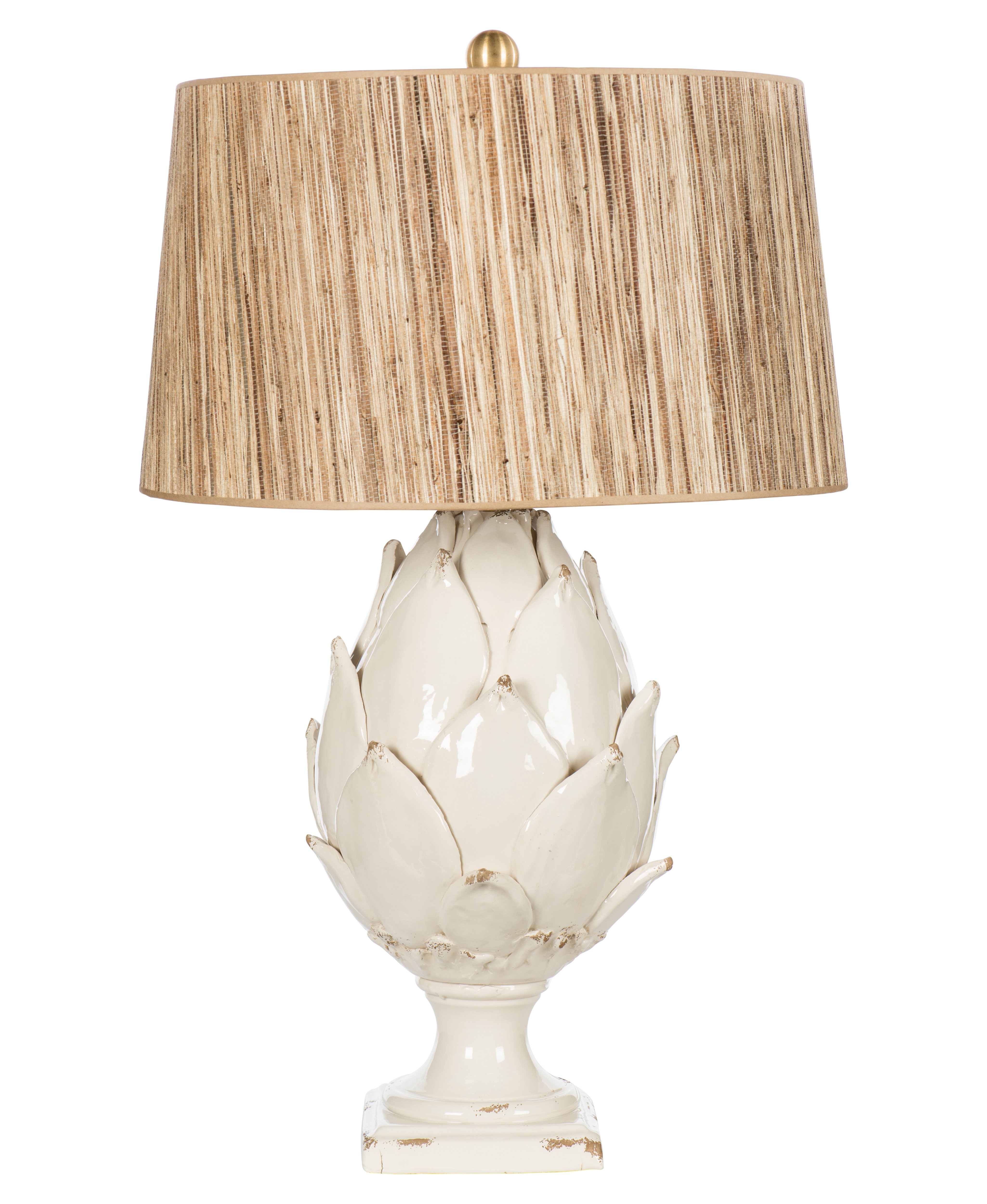 Terra Cotta Artichoke Table Lamp In Blue